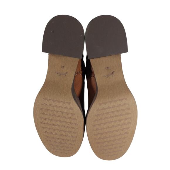 NWOT! ZODIAC! PECAN BROWN GENUINE LEATHER ULTRA CHUNKY HEEL ANKLE BOOTS! SZ 8.5M - Picture 10 of 11